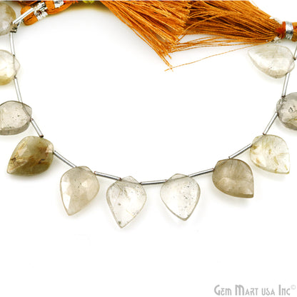 Golden Rutile Kite Beads, 6 Inch Gemstone Strands, Drilled Strung Briolette Beads, Kite Shape, 16x12mm