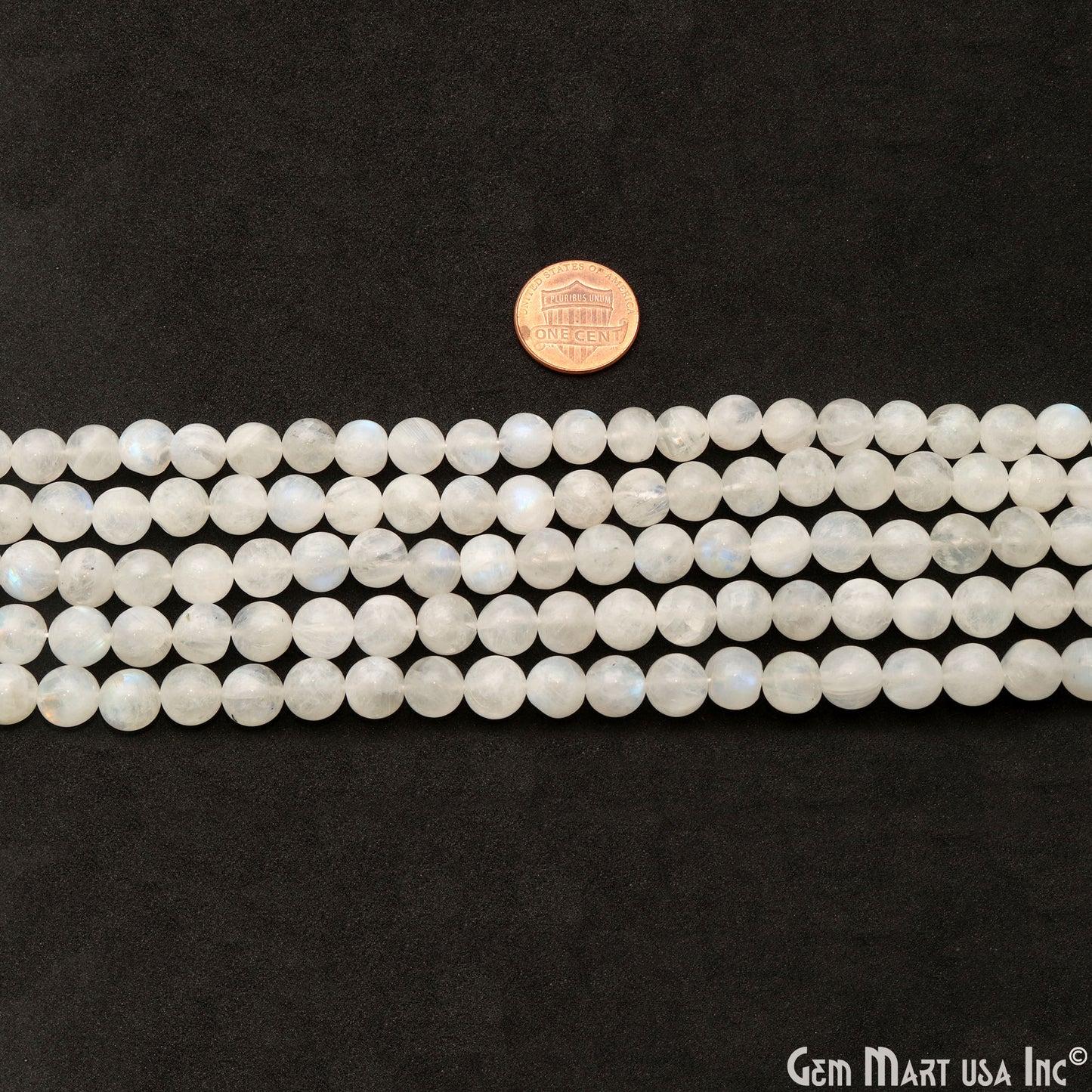 Rainbow Moonstone Cabochon Beads, 13 Inch Gemstone Strands, Drilled Strung Briolette Beads, Cabochon Shape, 8-9mm