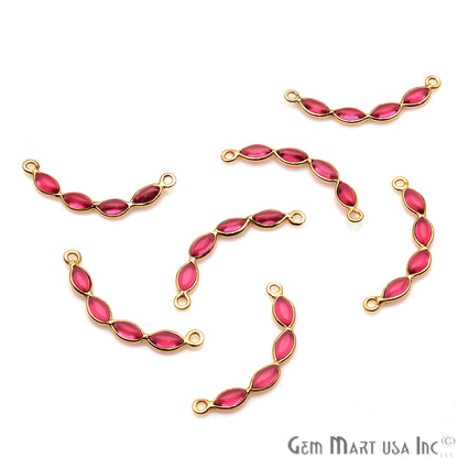DIY Pink Tourmaline 26x4mm Gold Plated Chandelier Finding Component - GemMartUSA