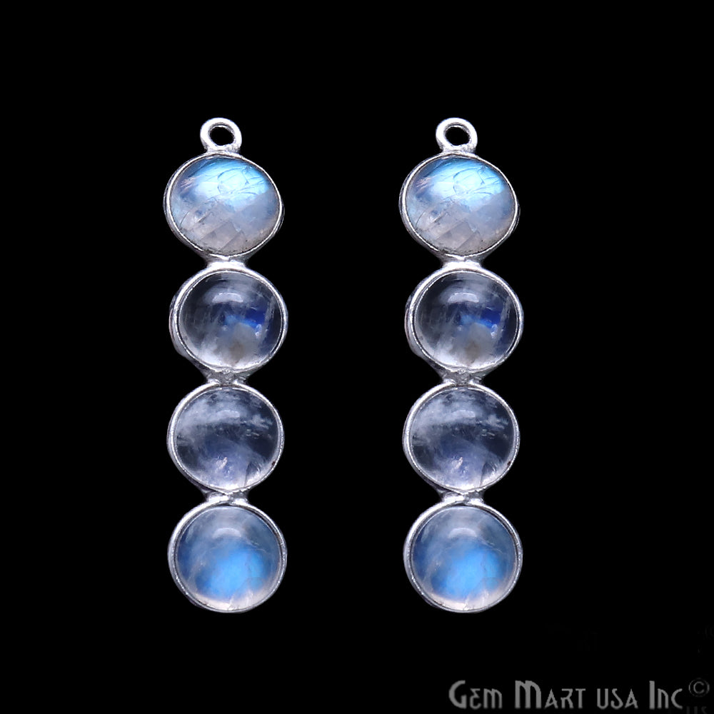 DIY Rainbow Moonstone Silver Plated 35X8mm Line Shape Chandelier Finding Component - GemmartUSA