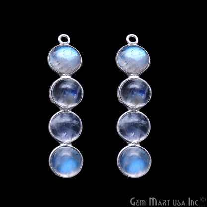 DIY Rainbow Moonstone Silver Plated 35X8mm Line Shape Chandelier Finding Component - GemmartUSA