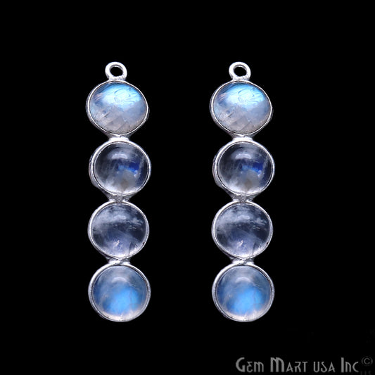 DIY Rainbow Moonstone Silver Plated 35X8mm Line Shape Chandelier Finding Component - GemmartUSA