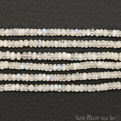 Rainbow Moonstone 5-6mm Round Rondelle Strand Beads - GemMartUSA