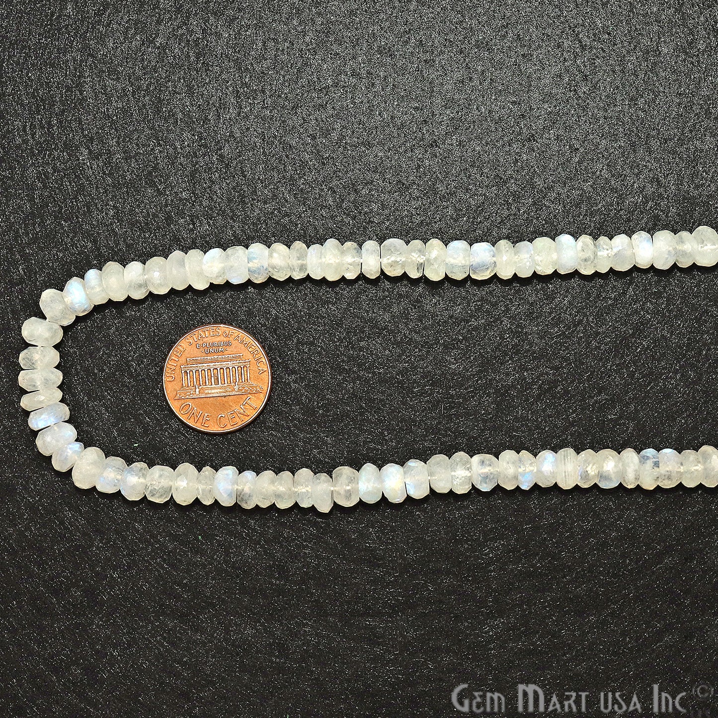 Rainbow Moonstone 6-7mm Round Rondelle Strand Beads - GemMartUSA