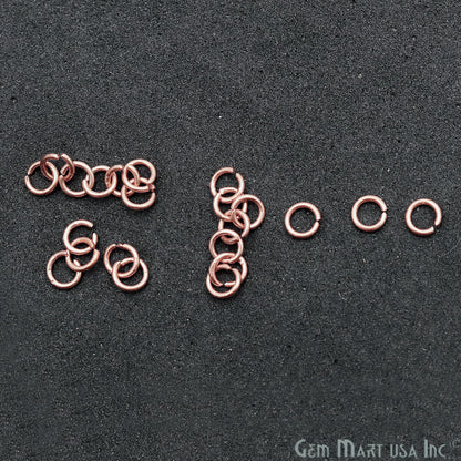 10pc Lot Open Jump Rings 4mm Rose Gold Plated Finding Jewelry Charm