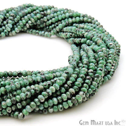 Tibetian Turquoise Jade 3-4mm Faceted Rondelle Beads Strands 14Inch - GemMartUSA