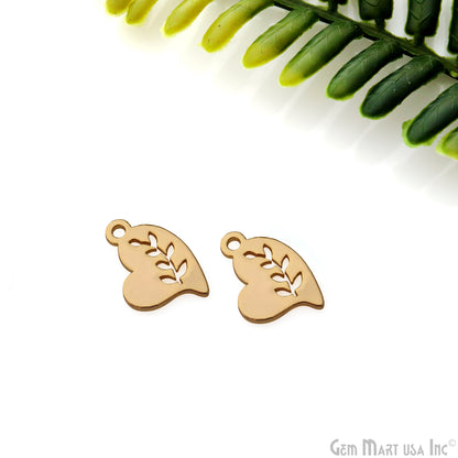 Leaf Shape Charm Laser Finding Gold Plated 14x14mm Charm For Bracelets & Pendants