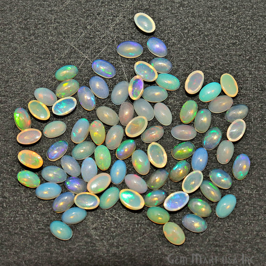 10pc Lot Natural Opal Gemstone 5x3mm Oval Beads Cabochons Loose Precious Stones - GemmartUSA