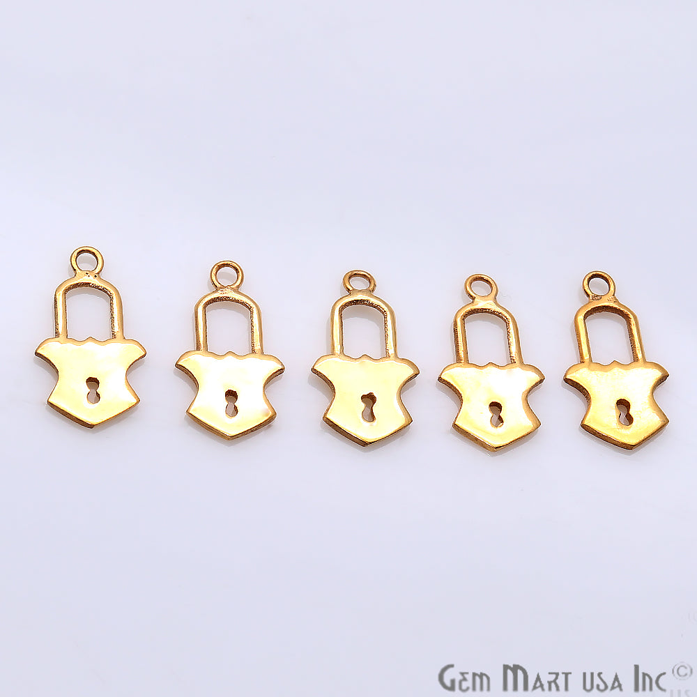 Lock Shape Gold Plated 16x8mm Finding Charm Connector - GemMartUSA
