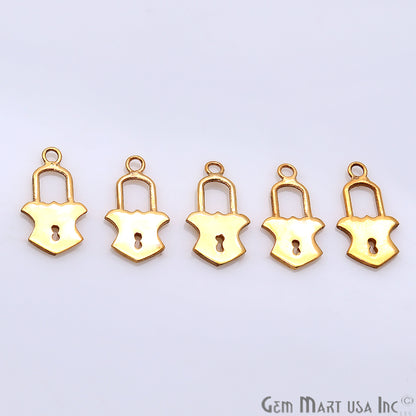 Lock Shape Gold Plated 16x8mm Finding Charm Connector - GemMartUSA