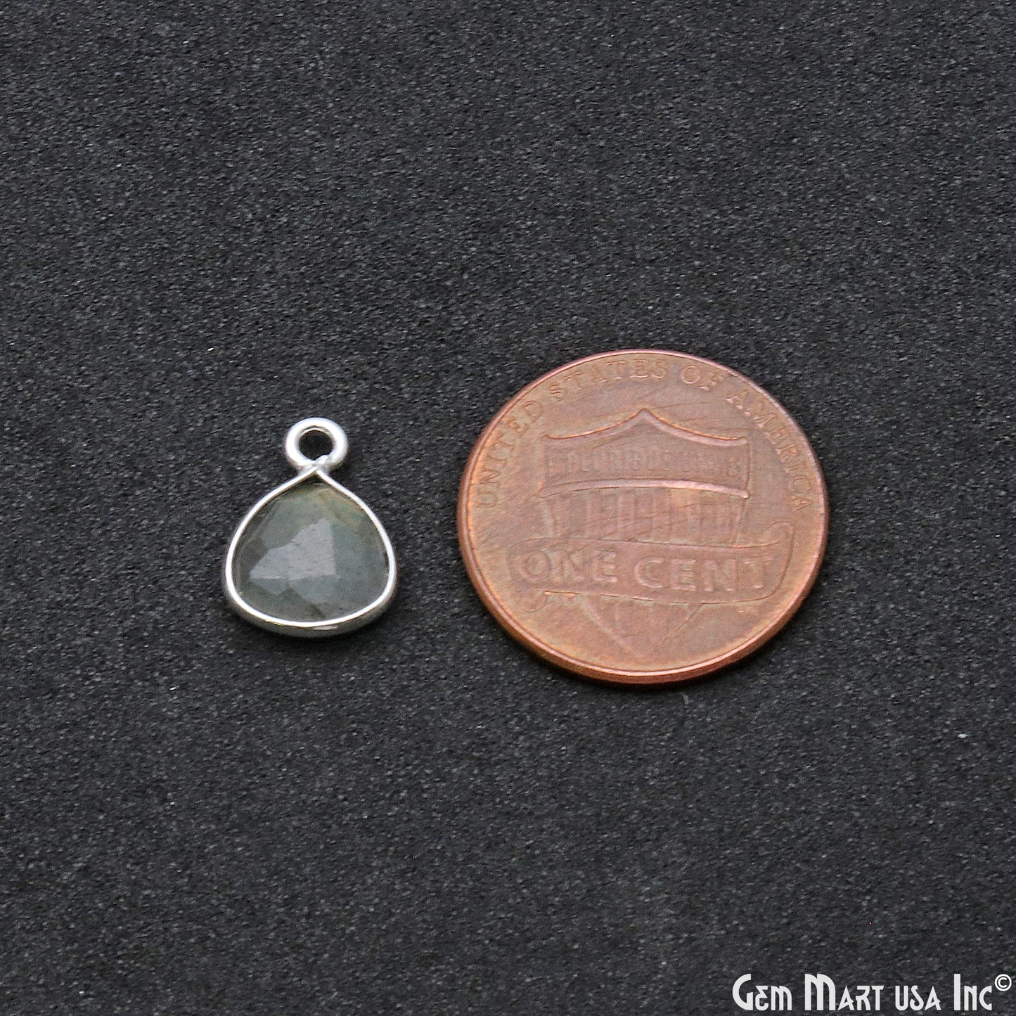 Trillion 8mm Single Bail Silver Bezel Gemstone Connector