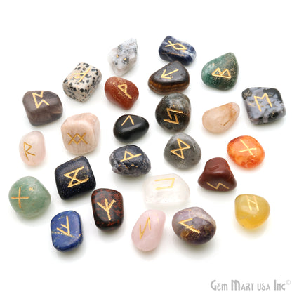 Rune Stones, Medium Size Spiritual Stones, Futhark Reiki, Rune Stone Symbols, Gemstones