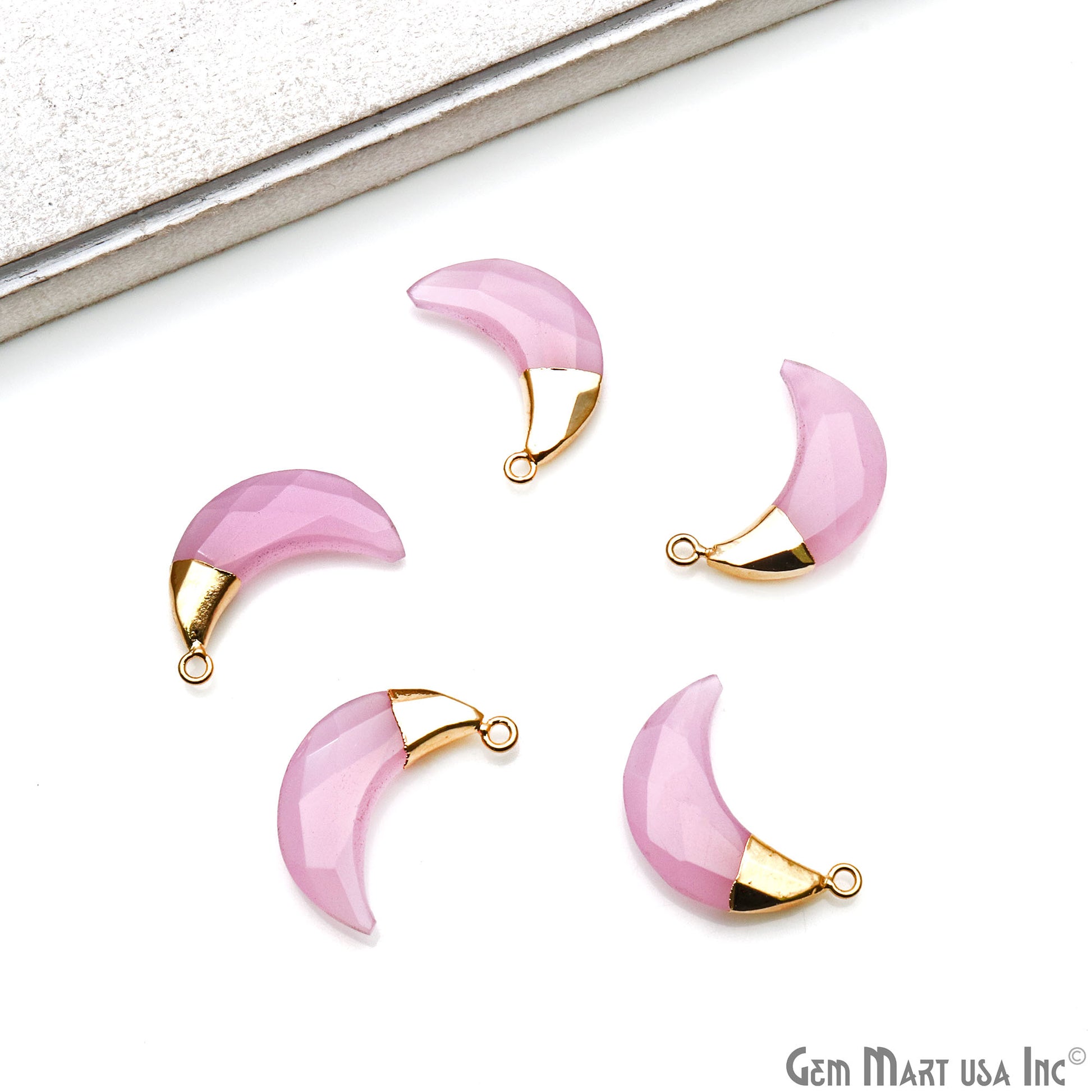 Moon Shape Gemstone Charm