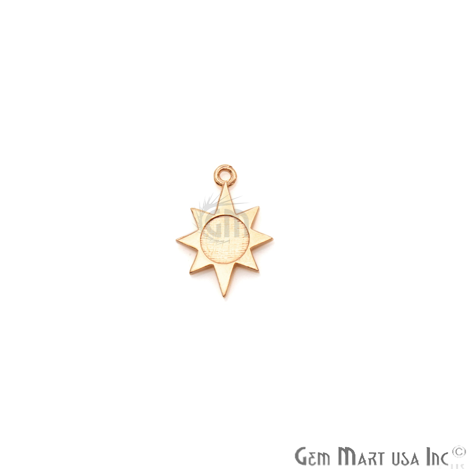 Sun Shape 17x12mm Gold Plated Finding Charm, DIY Jewelry - GemMartUSA