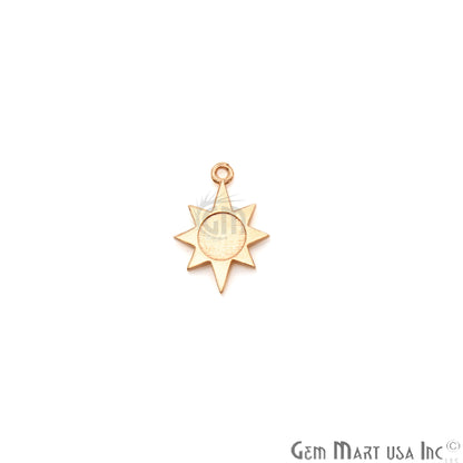 Sun Shape 17x12mm Gold Plated Finding Charm, DIY Jewelry - GemMartUSA