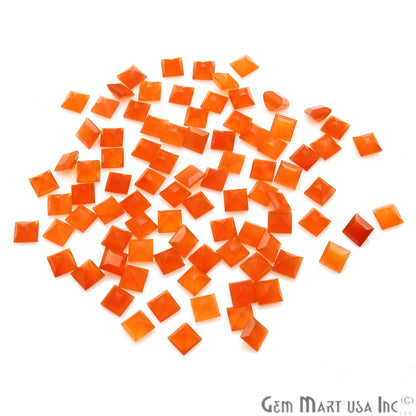 Carnelian Square Shape 7mm Faceted Loose Gemstone - GemMartUSA