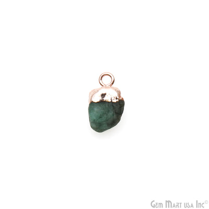 Emerald Gemstone Rose Gold Electroplated Single Bail Connector