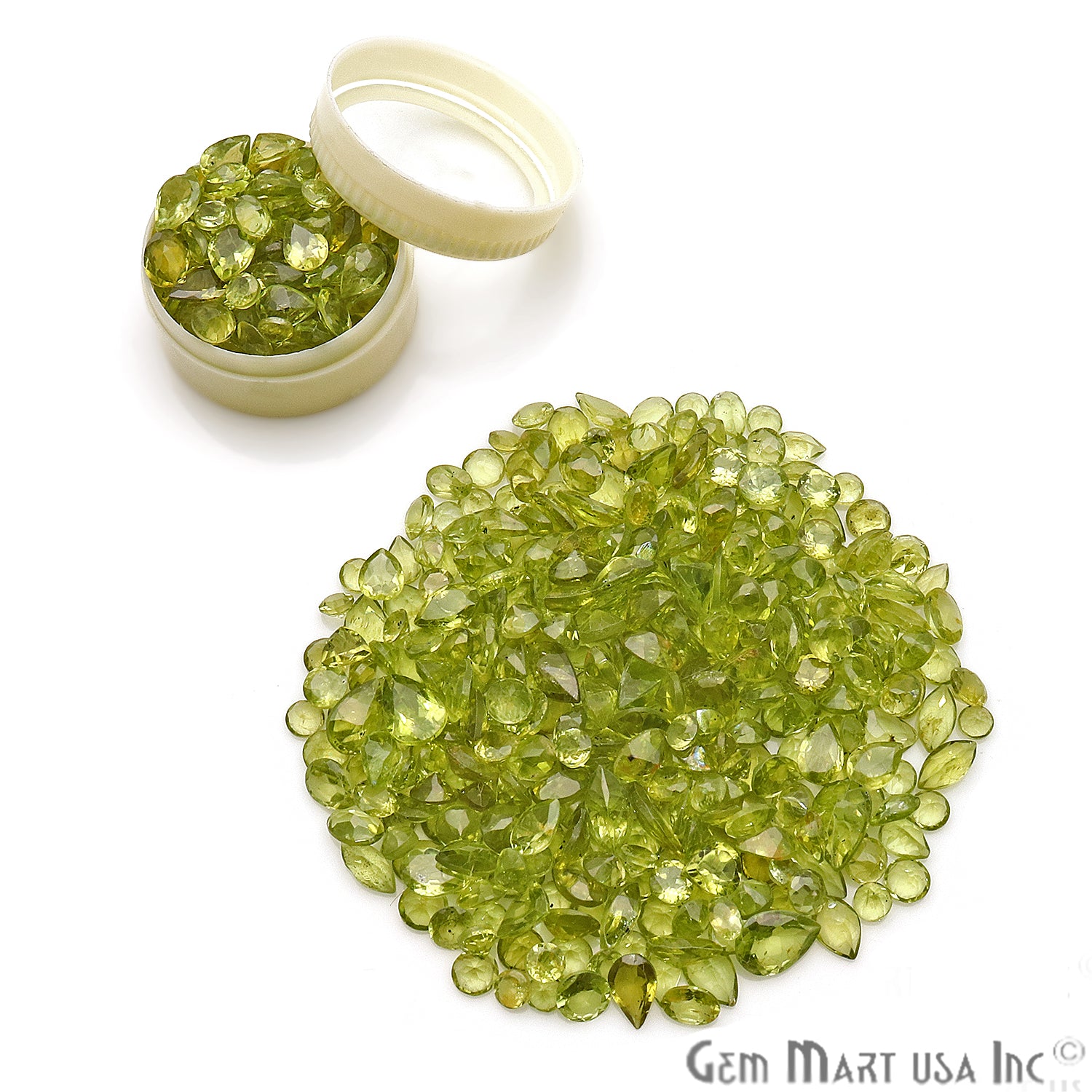 50 Carat Peridot Mix Shape Wholesale Loose Gemstones - GemMartUSA