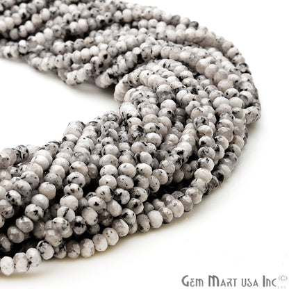 Dendrite Opal Jade 3-4mm Faceted Rondelle Beads Strands 14Inch - GemMartUSA