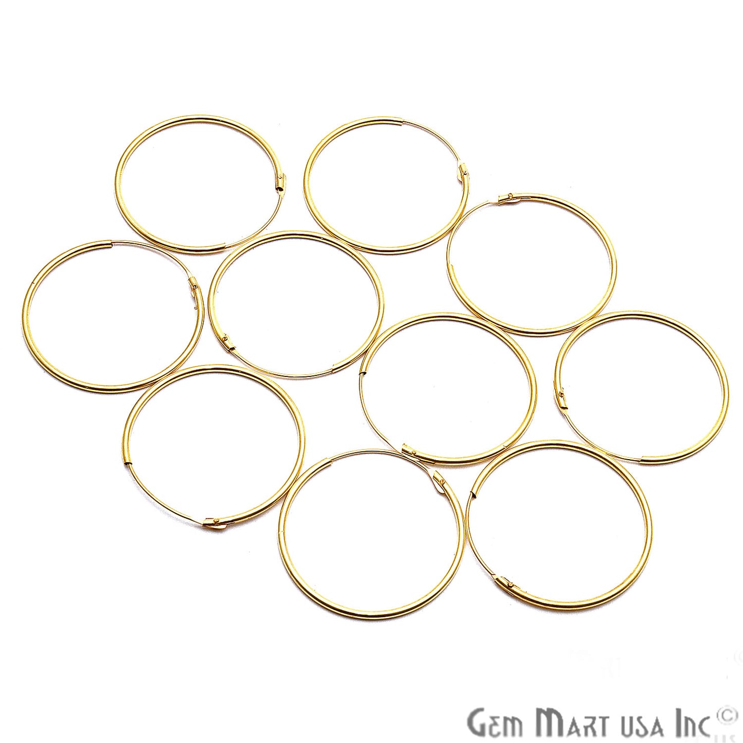 DIY Gold Plated Wire Finding Hoop Earring (Pick Hoop Size) - GemMartUSA