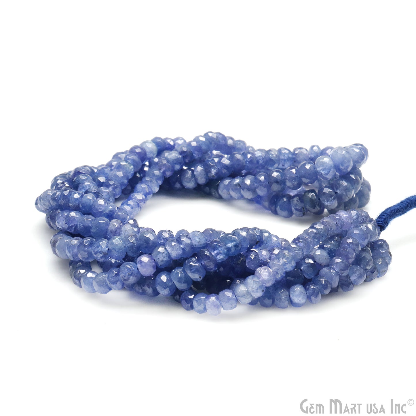 Tanzanite Rondelle Beads, 16 Inch Gemstone Strands, Drilled Strung Nugget Beads, Faceted Round, 5-6mm