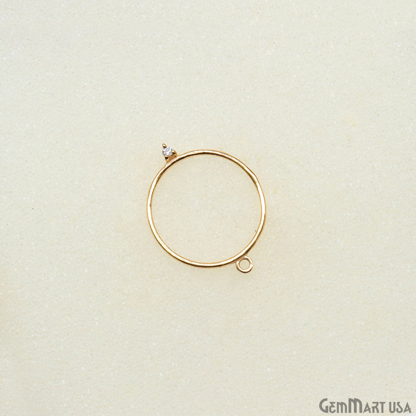 CZ Round Hoop Gold Plated 25X19mm Single Bail Finding