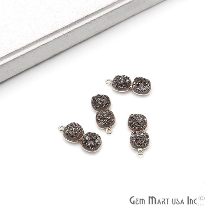 DIY Cushion Druzy Component 22x9mm Gold Plated Gemstone Connector (Pick Color) - GemMartUSA