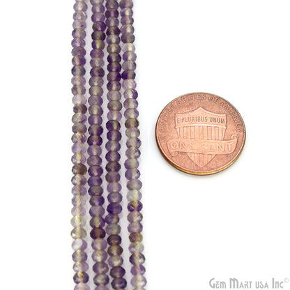 Ametrine Rondelle Beads, 12.5 Inch Gemstone Strands, Drilled Strung Nugget Beads, Faceted Round, 3-4mm