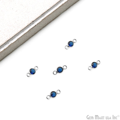 5pc Lot Round 4mm Silver Plated Double Bail Gemstone Connector