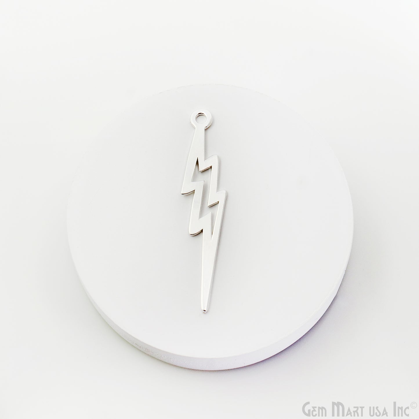 Zig Zag Shape Laser Finding Silver Plated 37.025x7.9mm Charm For Bracelets & Pendants