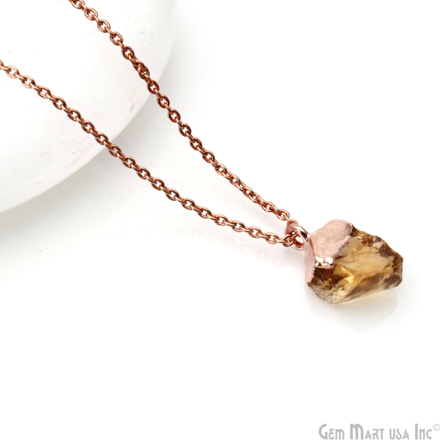 Lemon Topaz Gemstone Rose Gold Electroplated Single Bail Connector