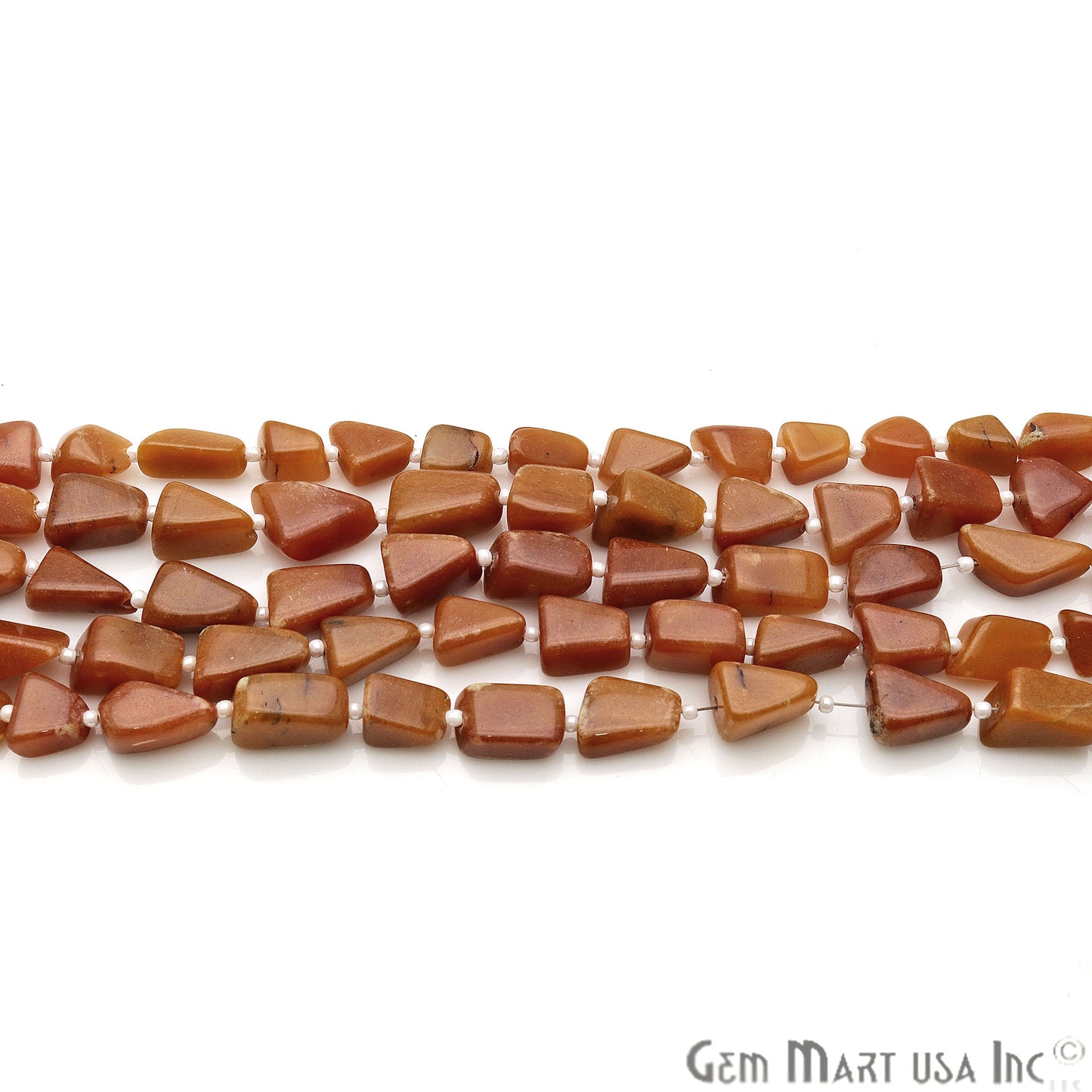 Red Jasper Free Form 12x8mm Tumble Beads Gemstone Strands - GemMartUSA