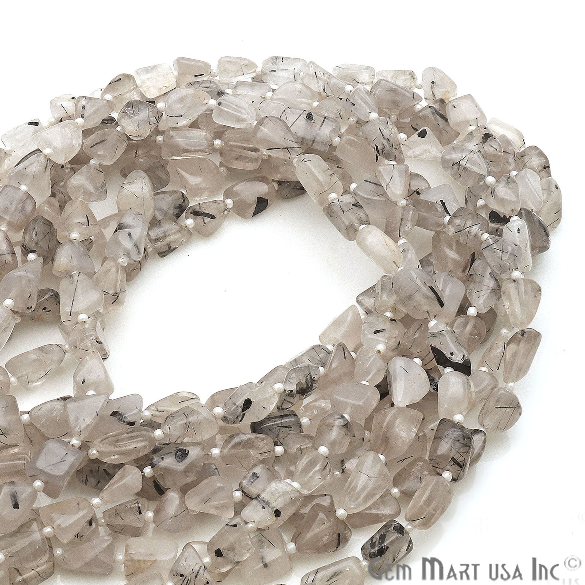 Rutilated Free Form 9x7mm Tumble Beads Gemstone Strands - GemmartUSA