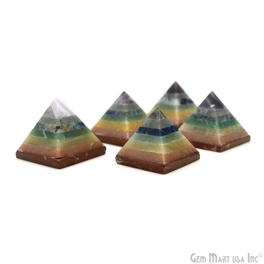 7 Chakra Pyramid, 29x27mm Ornamental Home Decor, Precious Healing Gemstone, Chakra Stone, Spiritual Gemstone