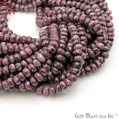 Rhodochrosite Jade 7-8mm Faceted Rondelle Beads Strands 14Inch - GemMartUSA