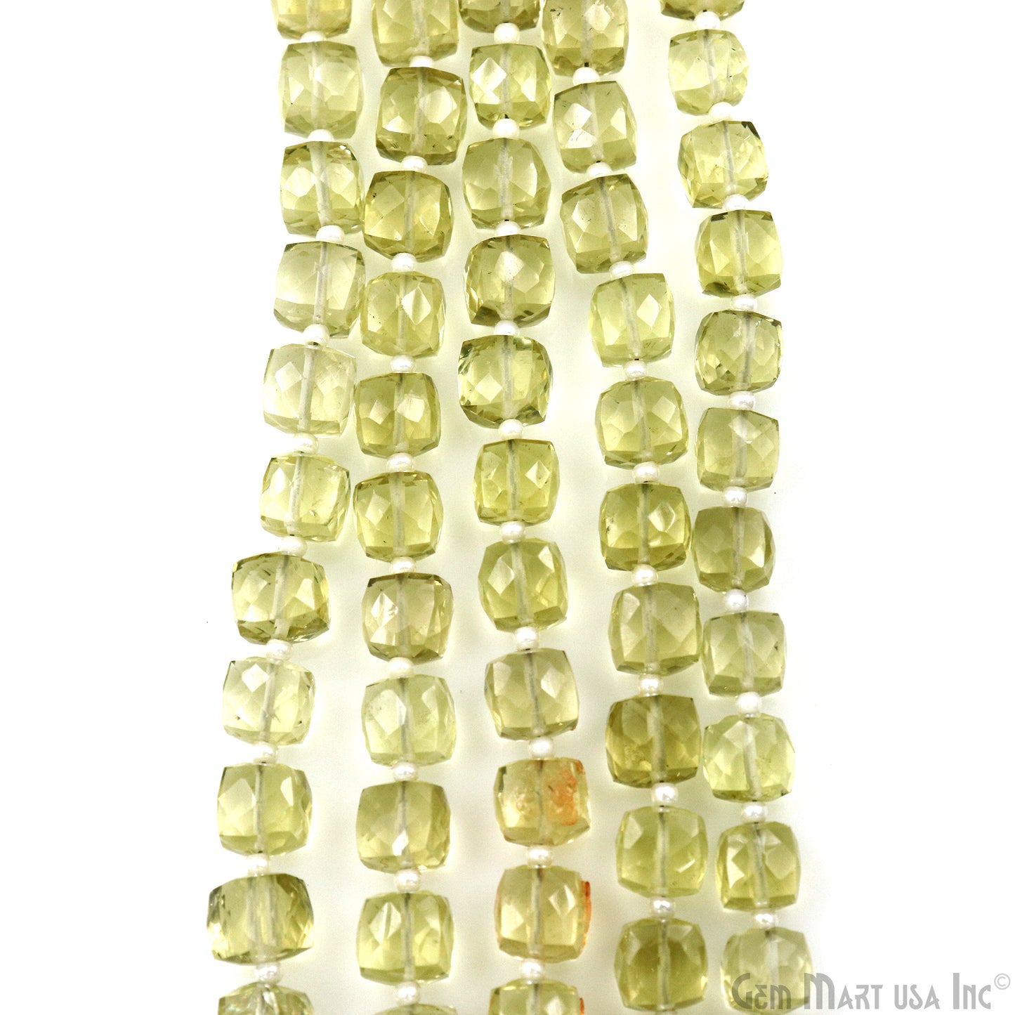 Lemon Topaz Box Beads, 7 Inch Gemstone Strands, Drilled Strung Briolette Beads, Box Shape, 6-7mm