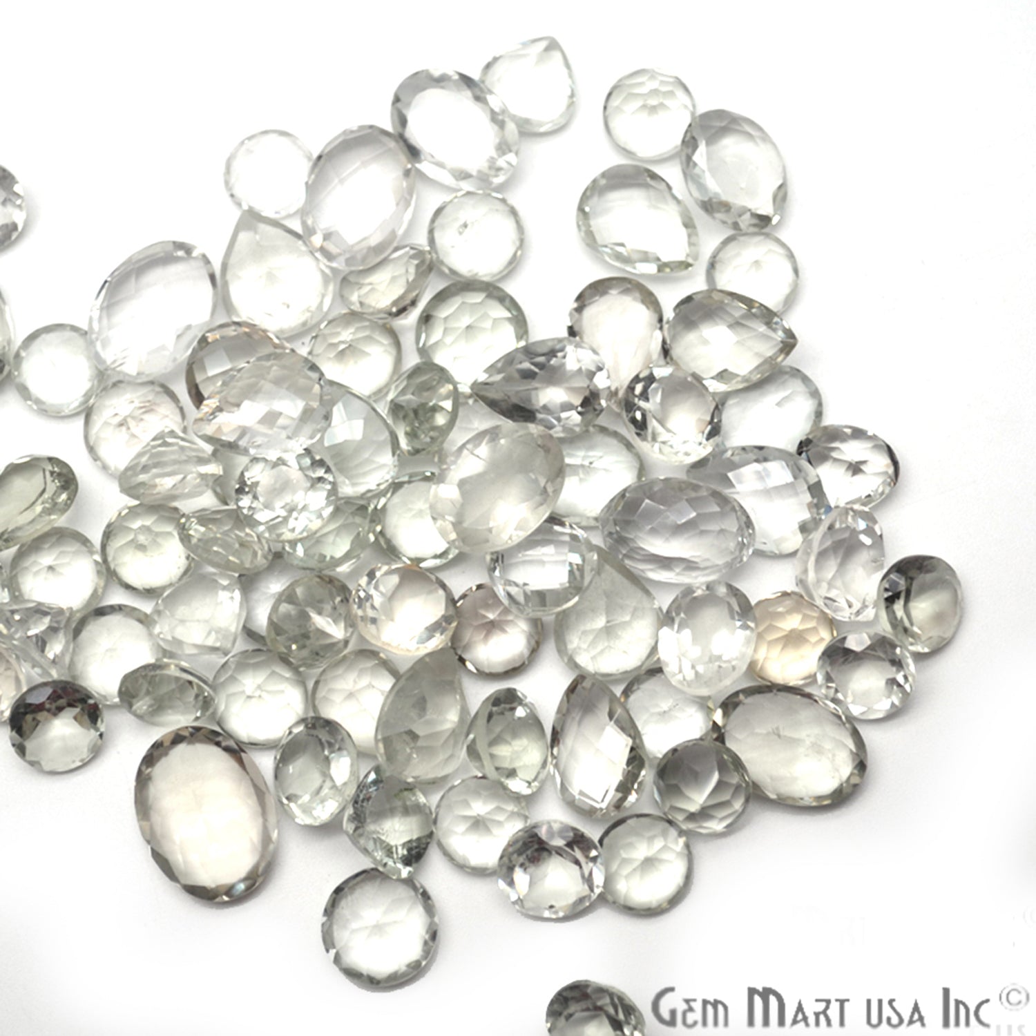 100Cts Big Size Wholesale Green Amethyst Mix Shape Loose Gemstones - GemMartUSA