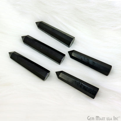 Black Agate Gemstone Jumbo Tower Crystal Tower Obelisk Healing Meditation Gemstones 2-3 Inch