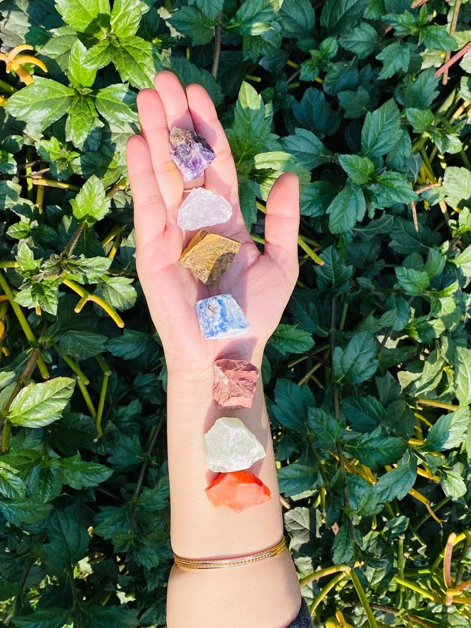 7 Chakra, 31X27MM Rough Multi Color Healing Crystal Stone Set, Natural Stone, Healing stone, Energy Stones