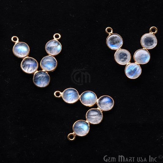 DIY Rainbow Moonstone 22x19mm Double Bail Chandelier Finding Component (Pick Your Metal) - GemmartUSA