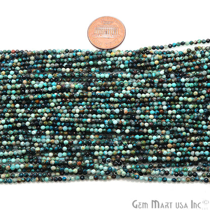 Chrysocolla Faceted Gemstones Rondelle Beads, Jewelry Making Supply Strand Beads - GemMartUSA