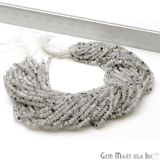 Rutilated Jade 3-4mm Faceted Rondelle Beads Strands 14Inch - GemmartUSA