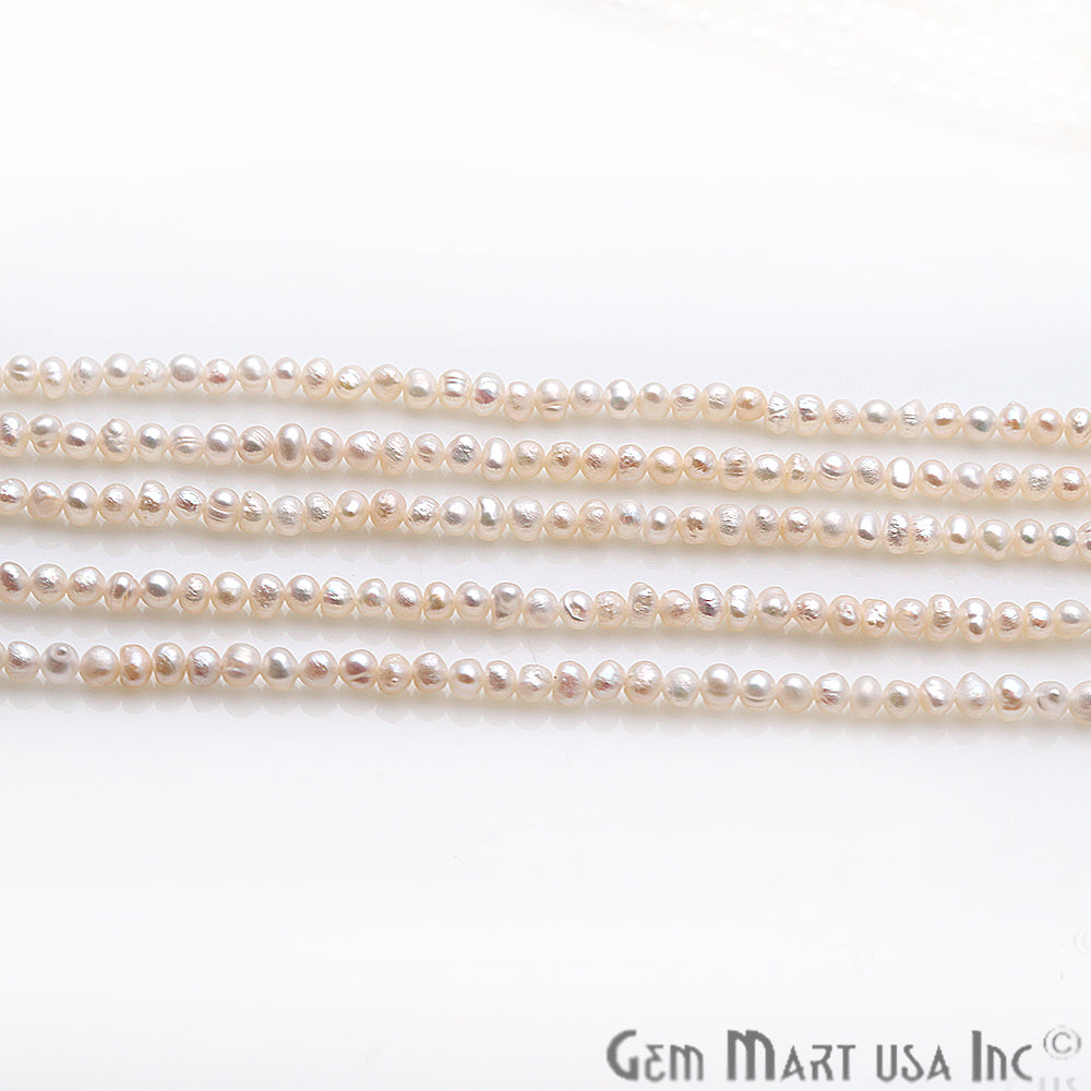 Pearl Round Beads 3-4mm Gemstone Rondelle Beads - GemMartUSA