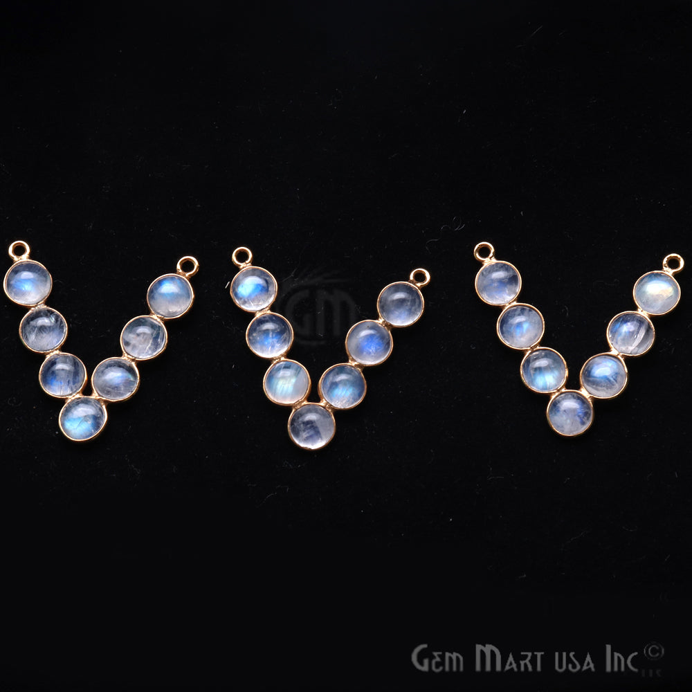 DIY Rainbow Moonstone 29x27mm Chandelier Finding Component (Pick Your Plating) - GemmartUSA