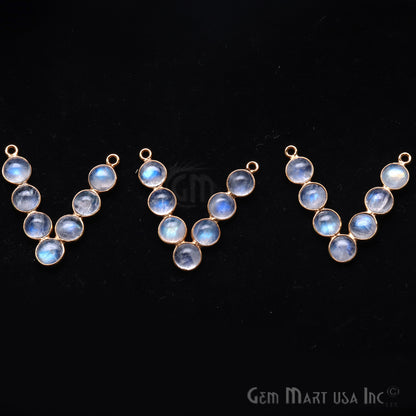 DIY Rainbow Moonstone 29x27mm Chandelier Finding Component (Pick Your Plating) - GemmartUSA
