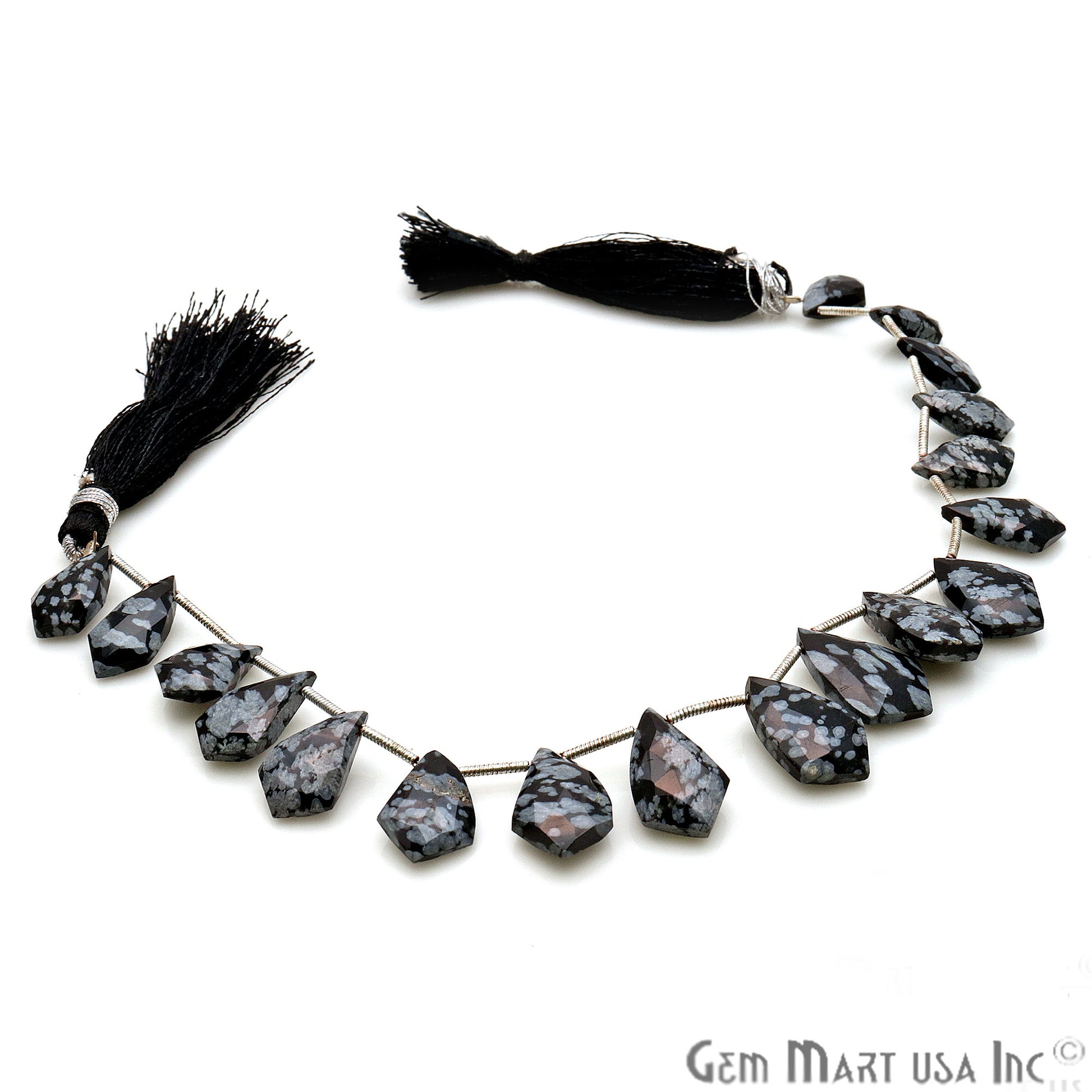 Black Obsidian Free Form 18x11mm Crafting Beads Gemstone Strands 8INCH - GemMartUSA