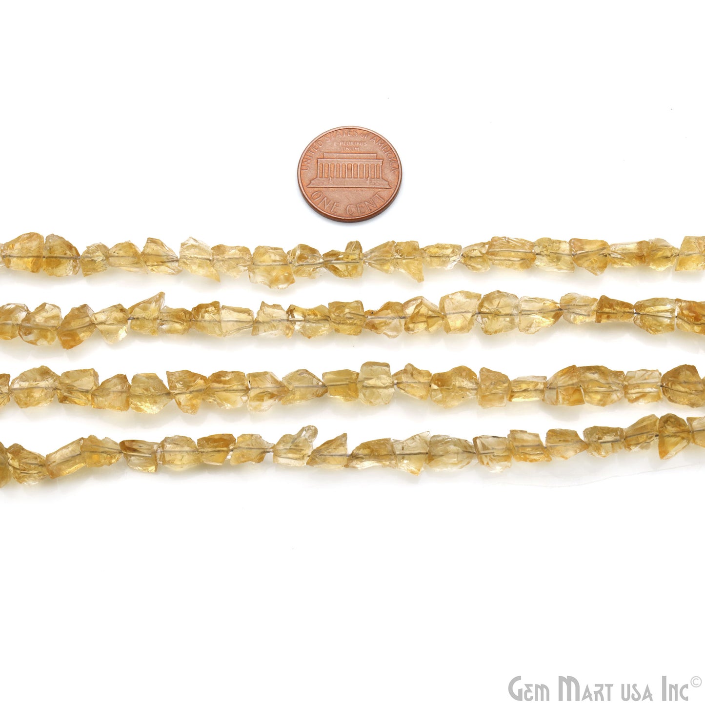 Citrine Rough Beads, 8 Inch Gemstone Strands, Drilled Strung Briolette Beads, Free Form, 7x5mm