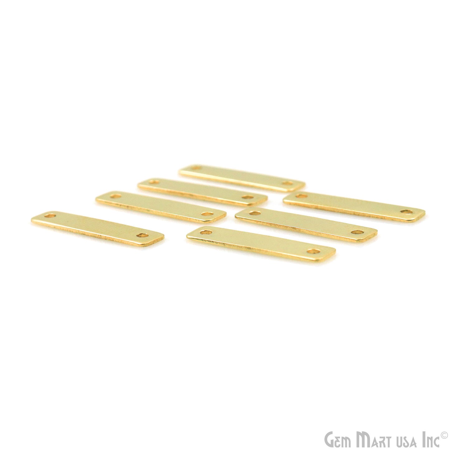 Rectangle Spacers Bar, 2 Hole Bar, 20x5mm Gold Plated Rectangle Double Strand Bar