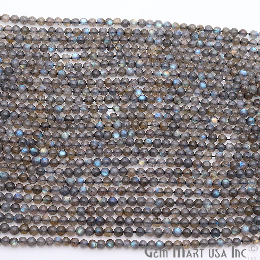 Labradorite Rondelle Beads, 14 Inch Gemstone Strands, Drilled Strung Nugget Beads, Faceted Round, 5mm