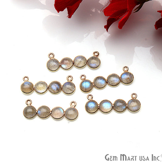 DIY, Labradorite Gold Plated 28x10mm Line Chandelier Finding Component - GemmartUSA